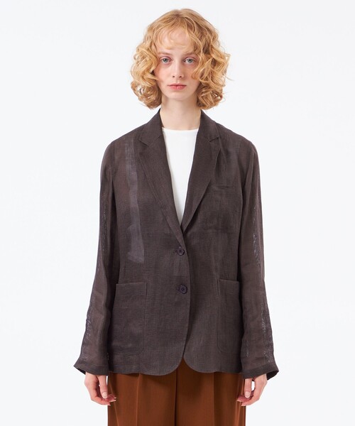 MACKINTOSH PHILOSOPHY(マッキントッシュ フィロソフィー)の「【UPTON JACKET(アップトン ジャケット)】リネンメッシュ(テーラードジャケット・レディース・ブラウン系その他4/ダークネイビー・38/36)」の5枚目の写真