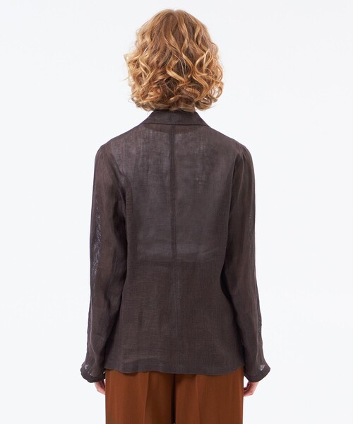 MACKINTOSH PHILOSOPHY(マッキントッシュ フィロソフィー)の「【UPTON JACKET(アップトン ジャケット)】リネンメッシュ(テーラードジャケット・レディース・ブラウン系その他4/ダークネイビー・38/36)」の7枚目の写真