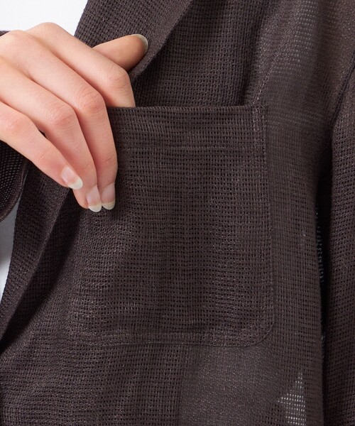 MACKINTOSH PHILOSOPHY(マッキントッシュ フィロソフィー)の「【UPTON JACKET(アップトン ジャケット)】リネンメッシュ(テーラードジャケット・レディース・ブラウン系その他4/ダークネイビー・38/36)」の8枚目の写真