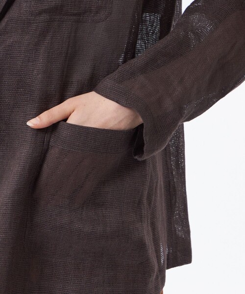 MACKINTOSH PHILOSOPHY(マッキントッシュ フィロソフィー)の「【UPTON JACKET(アップトン ジャケット)】リネンメッシュ(テーラードジャケット・レディース・ブラウン系その他4/ダークネイビー・38/36)」の9枚目の写真