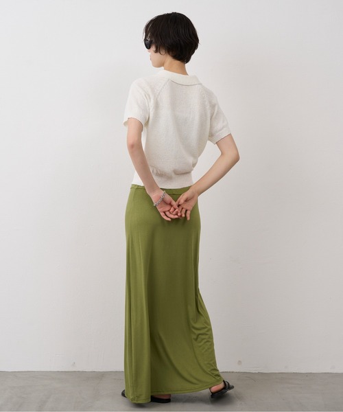 NUJOH(ヌゾ)の「Soft Touch Polo Knit / ソフトタッチポロニット(ニット/セーター・レディース・ネイビー/ホワイト/ライトブルー・FREE)」の15枚目の写真