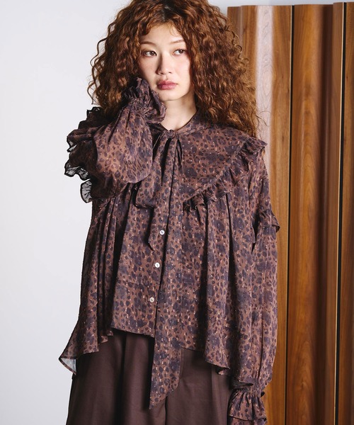 ROSE BUD(ローズバッド)の「PRINTED BOW TIE BLOUSE(シャツ/ブラウス・レディース・ベージュ/ブラック/バーガンディー・ONE SIZE)」の12枚目の写真