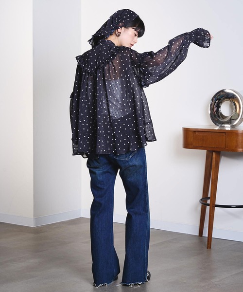 ROSE BUD(ローズバッド)の「PRINTED BOW TIE BLOUSE(シャツ/ブラウス・レディース・ベージュ/ブラック/バーガンディー・ONE SIZE)」の10枚目の写真