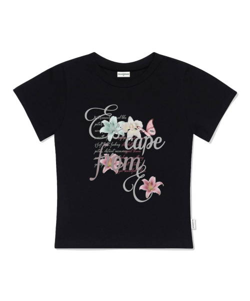 ESCAPEFROM(エスケープフロム)の「フラワーラッシュプリントスリムフィット半袖Tシャツブラック(Tシャツ/カットソー・レディース・その他・LARGE/MEDIUM)」の1枚目の写真