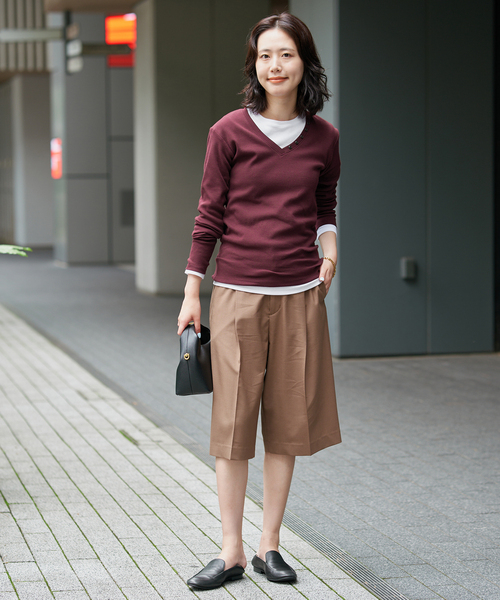 SLOBE IENA(スローブイエナ)の「《2枚セット》HANES/ヘインズ SLOBE別注 2PACK リブロンTEE(Tシャツ/カットソー・レディース・ボルドー/チャコールグレー/ブラック・FREE)」の6枚目の写真
