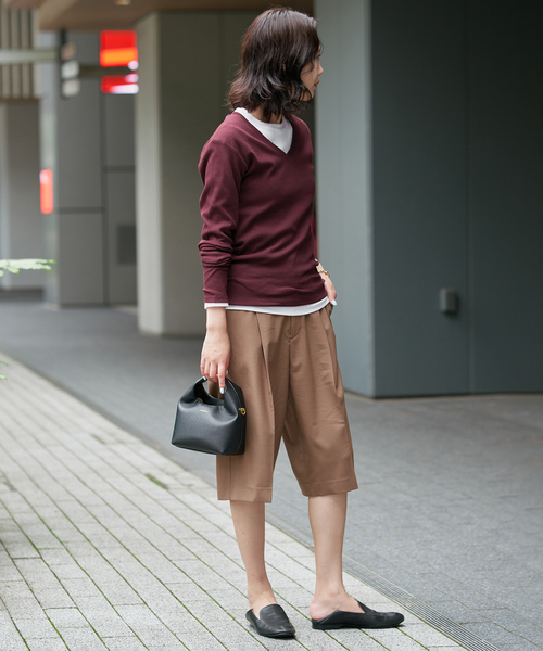 SLOBE IENA(スローブイエナ)の「《2枚セット》HANES/ヘインズ SLOBE別注 2PACK リブロンTEE(Tシャツ/カットソー・レディース・ボルドー/チャコールグレー/ブラック・FREE)」の8枚目の写真