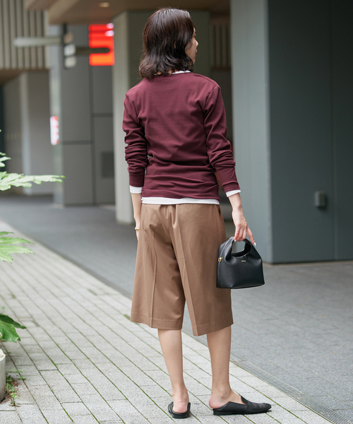 SLOBE IENA(スローブイエナ)の「《2枚セット》HANES/ヘインズ SLOBE別注 2PACK リブロンTEE(Tシャツ/カットソー・レディース・ボルドー/チャコールグレー/ブラック・FREE)」の9枚目の写真