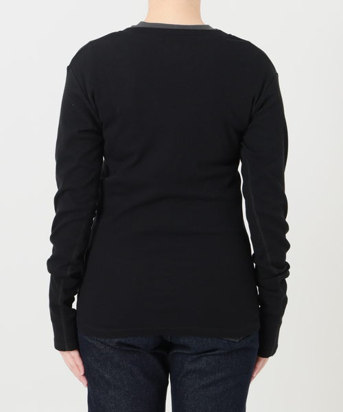 SLOBE IENA(スローブイエナ)の「《2枚セット》HANES/ヘインズ SLOBE別注 2PACK リブロンTEE(Tシャツ/カットソー・レディース・ボルドー/チャコールグレー/ブラック・FREE)」の17枚目の写真