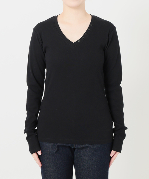 SLOBE IENA(スローブイエナ)の「《2枚セット》HANES/ヘインズ SLOBE別注 2PACK リブロンTEE(Tシャツ/カットソー・レディース・ボルドー/チャコールグレー/ブラック・FREE)」の18枚目の写真