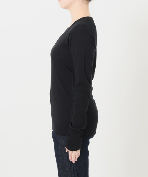 SLOBE IENA(スローブイエナ)の「《2枚セット》HANES/ヘインズ SLOBE別注 2PACK リブロンTEE(Tシャツ/カットソー・レディース・ボルドー/チャコールグレー/ブラック・FREE)」の19枚目の写真