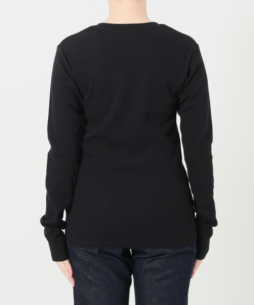 SLOBE IENA(スローブイエナ)の「《2枚セット》HANES/ヘインズ SLOBE別注 2PACK リブロンTEE(Tシャツ/カットソー・レディース・ボルドー/チャコールグレー/ブラック・FREE)」の21枚目の写真