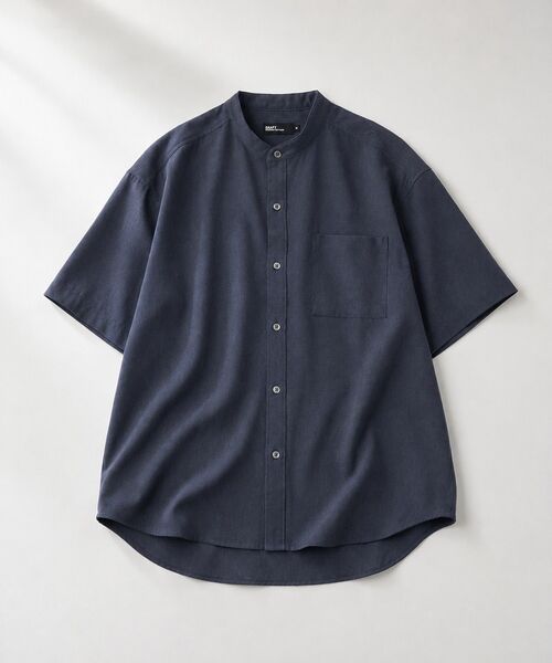CRAFT STANDARD BOUTIQUE（クラフトスタンダードブティック）の「バンドカラー半袖シャツ（シャツ/ブラウス・メンズ・ネイビー/チャコールグレー/ライトブラウン・L/M）」の3枚目の写真