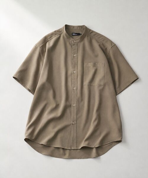 CRAFT STANDARD BOUTIQUE（クラフトスタンダードブティック）の「バンドカラー半袖シャツ（シャツ/ブラウス・メンズ・ネイビー/チャコールグレー/ライトブラウン・L/M）」の2枚目の写真