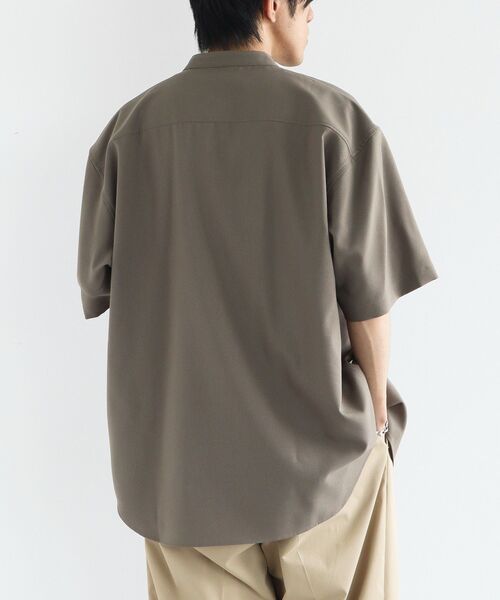 CRAFT STANDARD BOUTIQUE（クラフトスタンダードブティック）の「バンドカラー半袖シャツ（シャツ/ブラウス・メンズ・ネイビー/チャコールグレー/ライトブラウン・L/M）」の6枚目の写真