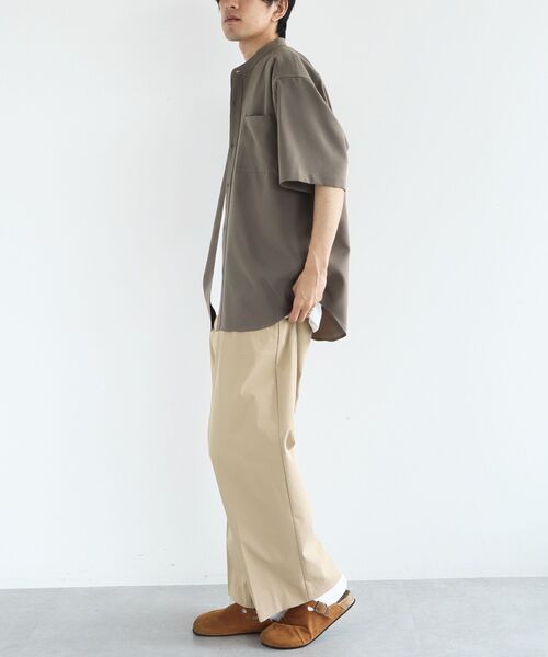 CRAFT STANDARD BOUTIQUE（クラフトスタンダードブティック）の「バンドカラー半袖シャツ（シャツ/ブラウス・メンズ・ネイビー/チャコールグレー/ライトブラウン・L/M）」の8枚目の写真