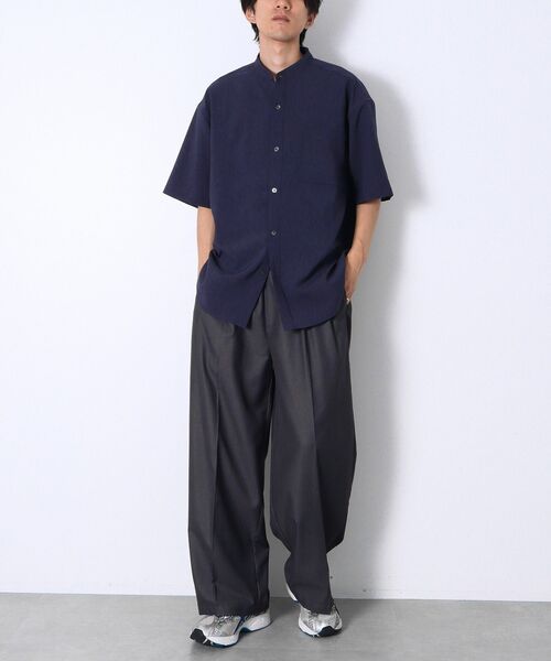 CRAFT STANDARD BOUTIQUE（クラフトスタンダードブティック）の「バンドカラー半袖シャツ（シャツ/ブラウス・メンズ・ネイビー/チャコールグレー/ライトブラウン・L/M）」の19枚目の写真