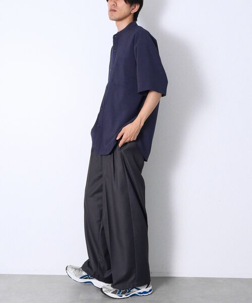 CRAFT STANDARD BOUTIQUE（クラフトスタンダードブティック）の「バンドカラー半袖シャツ（シャツ/ブラウス・メンズ・ネイビー/チャコールグレー/ライトブラウン・L/M）」の20枚目の写真