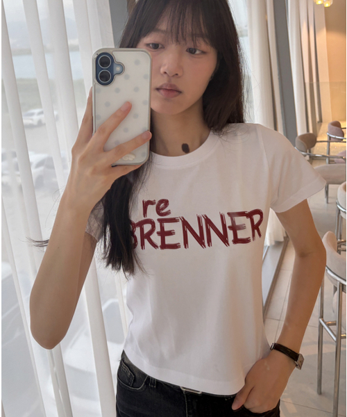 REBRENNER(リブレンナー)の「DTFマジックドローイングクールコットンウィメンズクロップ半袖Tシャツホワイトグリーン(Tシャツ/カットソー・レディース・ホワイト・SMALL/MEDIUM/LARGE)」の5枚目の写真