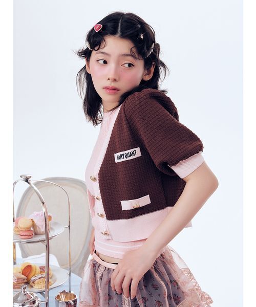 LILY BROWN(リリーブラウン)の「【LILY BROWN×MARY QUANT】ニットカーディガン(カーディガン/ボレロ・レディース・オフホワイト/ブラウン/ブラック・F)」の3枚目の写真
