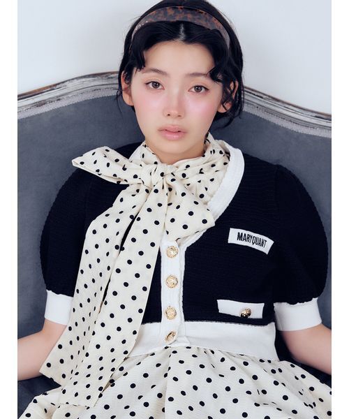 LILY BROWN(リリーブラウン)の「【LILY BROWN×MARY QUANT】ニットカーディガン(カーディガン/ボレロ・レディース・オフホワイト/ブラウン/ブラック・F)」の2枚目の写真