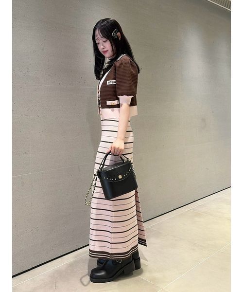 LILY BROWN(リリーブラウン)の「【LILY BROWN×MARY QUANT】ニットカーディガン(カーディガン/ボレロ・レディース・オフホワイト/ブラウン/ブラック・F)」の8枚目の写真