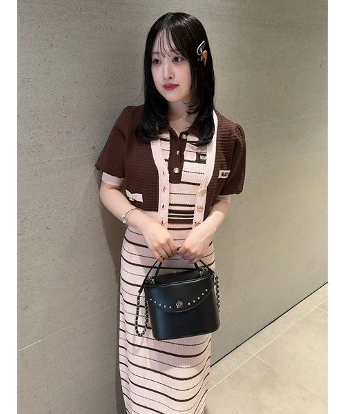 LILY BROWN(リリーブラウン)の「【LILY BROWN×MARY QUANT】ニットカーディガン(カーディガン/ボレロ・レディース・オフホワイト/ブラウン/ブラック・F)」の9枚目の写真