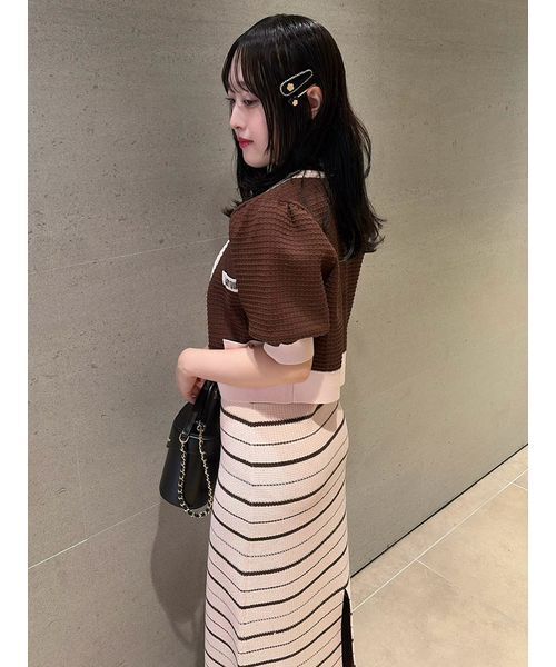LILY BROWN(リリーブラウン)の「【LILY BROWN×MARY QUANT】ニットカーディガン(カーディガン/ボレロ・レディース・オフホワイト/ブラウン/ブラック・F)」の10枚目の写真