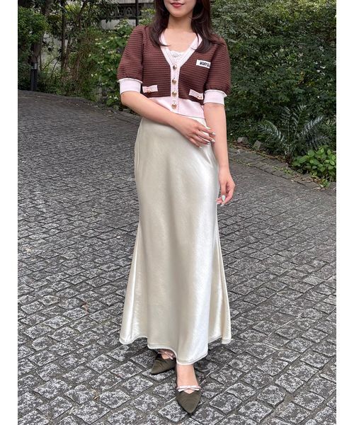 LILY BROWN(リリーブラウン)の「【LILY BROWN×MARY QUANT】ニットカーディガン(カーディガン/ボレロ・レディース・オフホワイト/ブラウン/ブラック・F)」の11枚目の写真