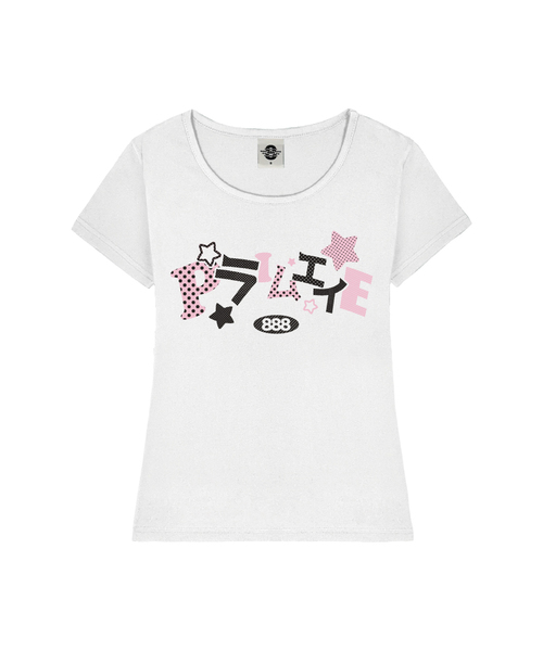 PRIMATE(プライメイト)の「SUGAR レディース Uネックスリムフィット半袖Tシャツ 6 COLORS(Tシャツ/カットソー・レディース・ミックスグレー/ホワイト/ネイビー/ミント/ブラック/ピンク・MEDIUM/SMALL)」の1枚目の写真