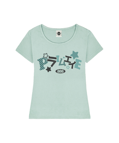 PRIMATE(プライメイト)の「SUGAR レディース Uネックスリムフィット半袖Tシャツ 6 COLORS(Tシャツ/カットソー・レディース・ミックスグレー/ホワイト/ネイビー/ミント/ブラック/ピンク・MEDIUM/SMALL)」の4枚目の写真