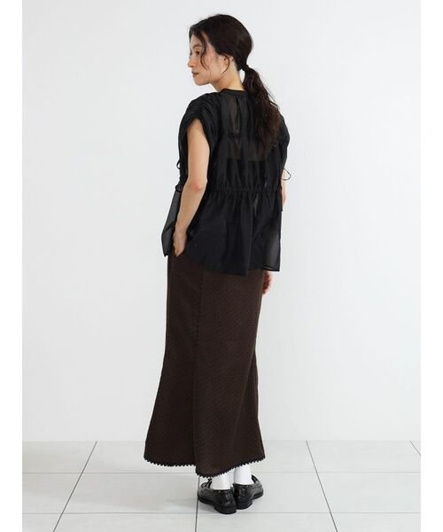 FIKA.(フィーカ)の「Sheer gathered blouse(シャツ/ブラウス・レディース・ブラウン/ブラック・MEDIUM)」の16枚目の写真