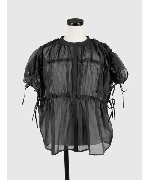 FIKA.(フィーカ)の「Sheer gathered blouse(シャツ/ブラウス・レディース・ブラウン/ブラック・MEDIUM)」の17枚目の写真