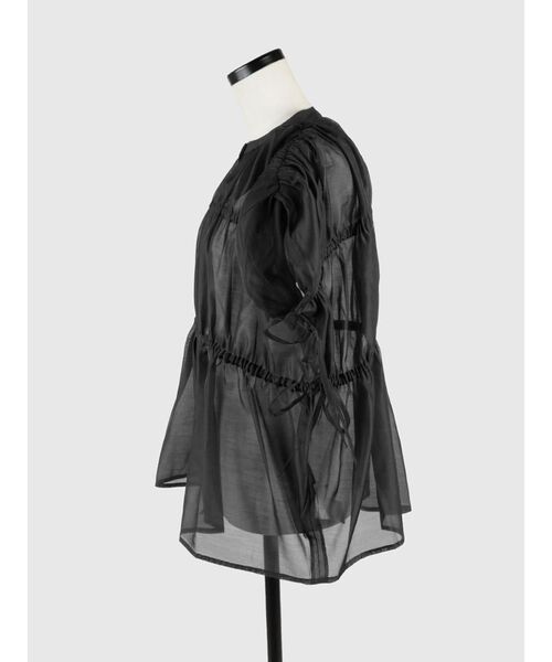 FIKA.(フィーカ)の「Sheer gathered blouse(シャツ/ブラウス・レディース・ブラウン/ブラック・MEDIUM)」の18枚目の写真