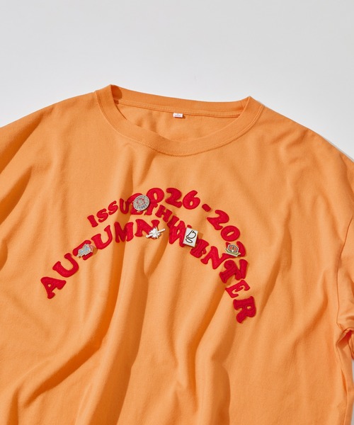 ISSUETHINGS（イシューシングス）の「【ISSUETHINGS/イシューシングス】TYPE108 (PATCHED)（Tシャツ/カットソー・メンズ・オリーブ/グレー/オレンジ・2/3）」の6枚目の写真