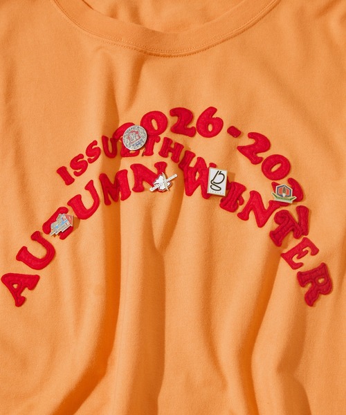 ISSUETHINGS（イシューシングス）の「【ISSUETHINGS/イシューシングス】TYPE108 (PATCHED)（Tシャツ/カットソー・メンズ・オリーブ/グレー/オレンジ・2/3）」の4枚目の写真