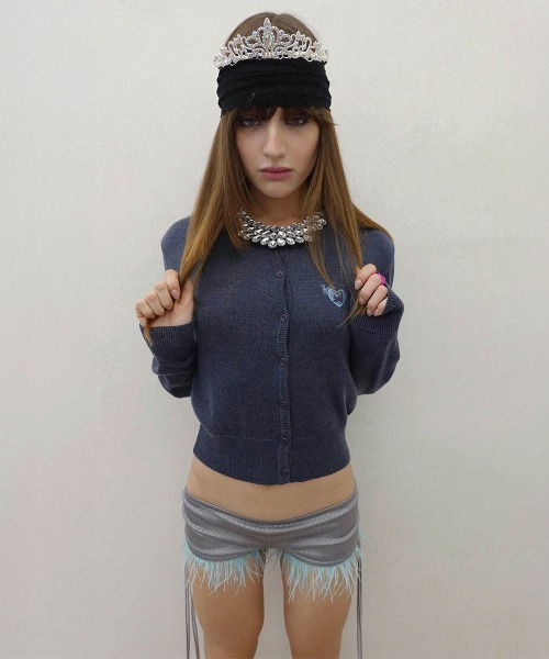 SCULPTOR(スカルプター)の「Sweet Kitty Basic Cardigan(カーディガン/ボレロ・レディース・ネイビー/ターコイズブルー/チャコールグレー/レッド・SMALL/MEDIUM/LARGE)」の3枚目の写真