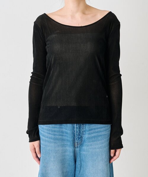 RIVE DROITE(リヴドロワ)の「フロッキーチュールバックオープンTee(オフィスカジュアル/秋服)(Tシャツ/カットソー・レディース・ブラック/ブラウン/ホワイト系その他・FREE)」の21枚目の写真