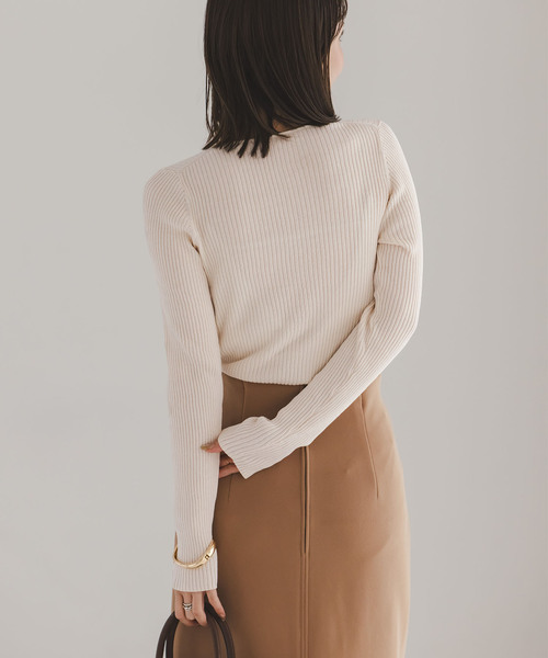 Noble（ノーブル）の「《追加》CO/SILK リブカーディガン（カーディガン/ボレロ・レディース・ホワイト系その他/ブラック・FREE）」の22枚目の写真