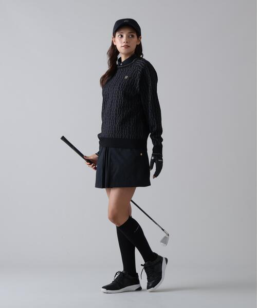 St ANDREWS（セントアンドリュース）の「１４Ｇモノグラムパターンジャガードプルオーバーニット（ニット/セーター・レディース・レッド/ホワイト・S）」の4枚目の写真