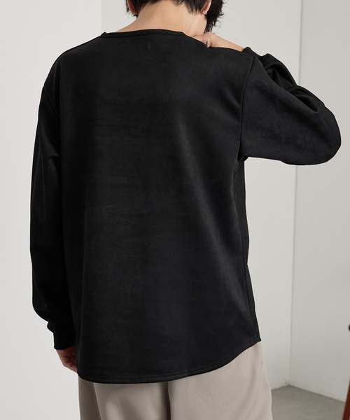 MONO-MART(モノマート)の「フェード ラウンドヘム コンパクトフィット ヘンリーネックカットソー<イージーケア>(Tシャツ/カットソー・メンズ・ライトグレー/ブラック/ダークグレー/ダークブラウン系/ダークネイビー・L/M)」の15枚目の写真