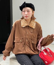 HELLO.SANFRANCISCO | 【HELLO.SANFRANCISCO/ハローサンフランシスコ】バンビ柄ビックポケットスウェードアウター(ブルゾン)