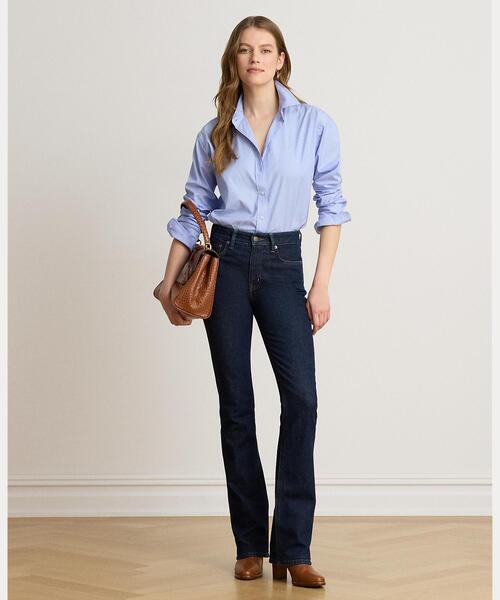LAUREN RALPH LAUREN(ローレン ラルフ ローレン)の「リラックス フィット エンドオンエンド コットン シャツ(シャツ/ブラウス・レディース・ブルー・L/XXS/XS/XL/S/M)」の3枚目の写真