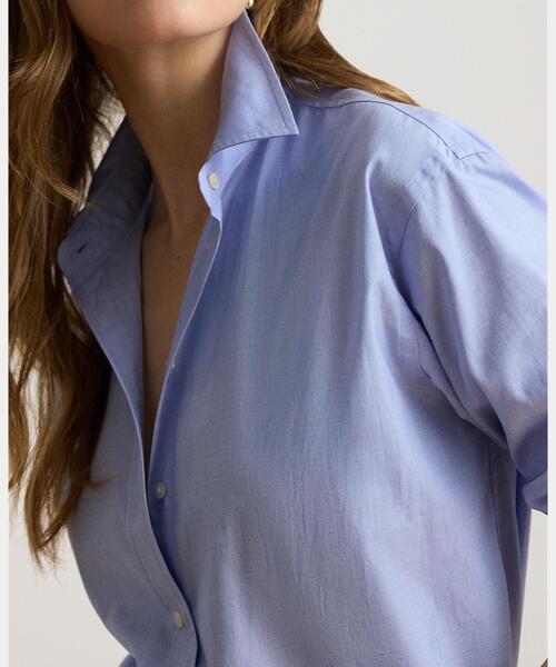 LAUREN RALPH LAUREN(ローレン ラルフ ローレン)の「リラックス フィット エンドオンエンド コットン シャツ(シャツ/ブラウス・レディース・ブルー・L/XXS/XS/XL/S/M)」の5枚目の写真