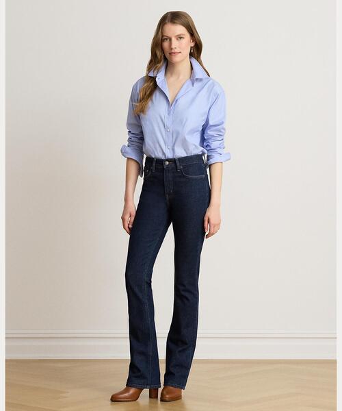 LAUREN RALPH LAUREN(ローレン ラルフ ローレン)の「リラックス フィット エンドオンエンド コットン シャツ(シャツ/ブラウス・レディース・ブルー・L/XXS/XS/XL/S/M)」の6枚目の写真