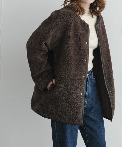 URBAN RESEARCH Sonny Label(アーバンリサーチサニーレーベル)の「リバーシブルボア撥水キルティングコート(その他アウター・レディース・ブラック/ブラウン/アイボリー・FREE)」の3枚目の写真