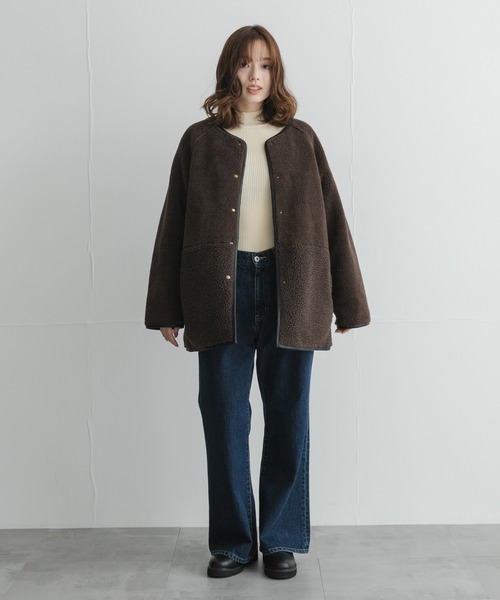 URBAN RESEARCH Sonny Label(アーバンリサーチサニーレーベル)の「リバーシブルボア撥水キルティングコート(その他アウター・レディース・ブラック/ブラウン/アイボリー・FREE)」の14枚目の写真