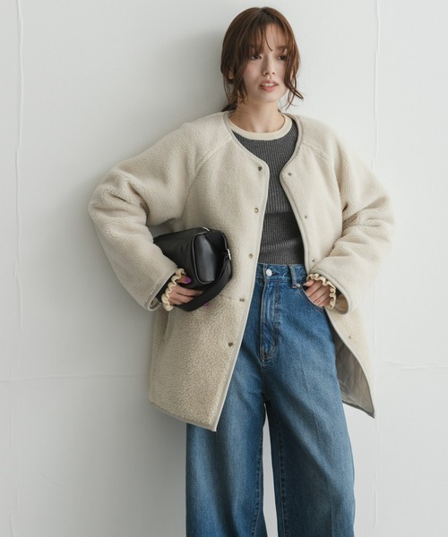URBAN RESEARCH Sonny Label(アーバンリサーチサニーレーベル)の「リバーシブルボア撥水キルティングコート(その他アウター・レディース・ブラック/ブラウン/アイボリー・FREE)」の17枚目の写真