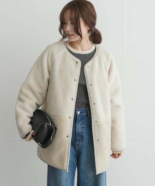 URBAN RESEARCH Sonny Label(アーバンリサーチサニーレーベル)の「リバーシブルボア撥水キルティングコート(その他アウター・レディース・ブラック/ブラウン/アイボリー・FREE)」の19枚目の写真