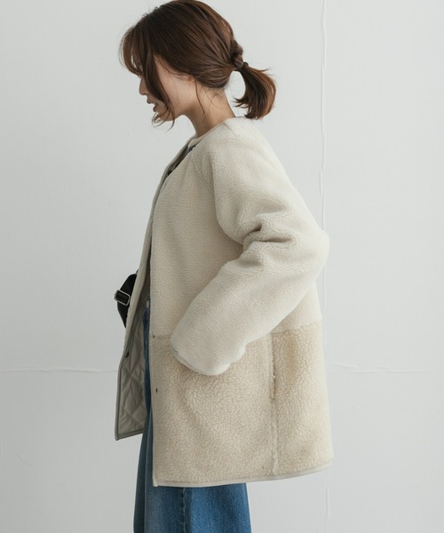 URBAN RESEARCH Sonny Label(アーバンリサーチサニーレーベル)の「リバーシブルボア撥水キルティングコート(その他アウター・レディース・ブラック/ブラウン/アイボリー・FREE)」の20枚目の写真