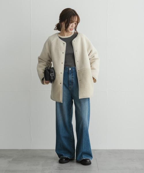 URBAN RESEARCH Sonny Label(アーバンリサーチサニーレーベル)の「リバーシブルボア撥水キルティングコート(その他アウター・レディース・ブラック/ブラウン/アイボリー・FREE)」の22枚目の写真
